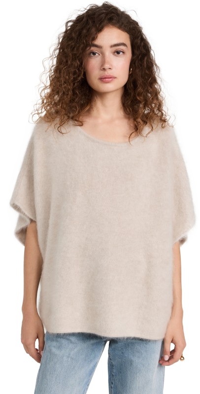 LISA YANG Fie Cardigan Cape Sand Brushed