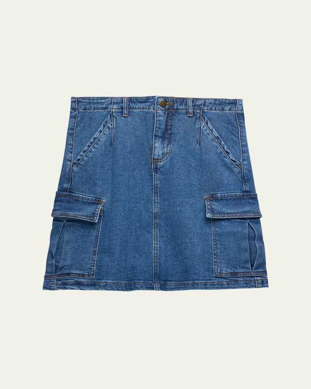 Girl's Belli Denim Cargo Skirt, Size 7