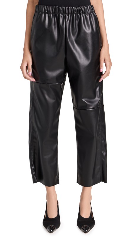 MM6 Maison Margiela Faux Leather Pants Black