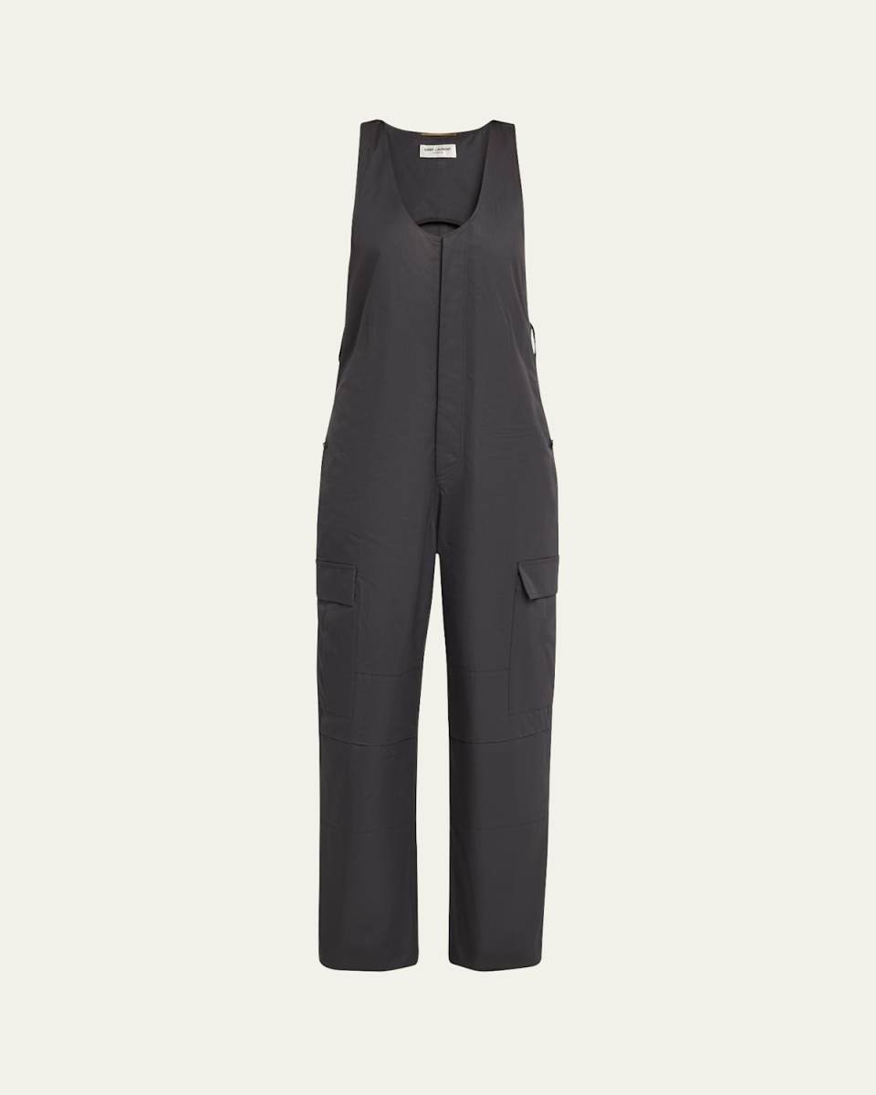 Scoop-Neck Cargo Pocket Jumpsuit