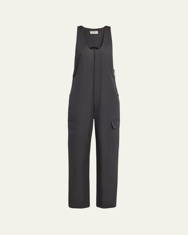 Scoop-Neck Cargo Pocket Jumpsuit