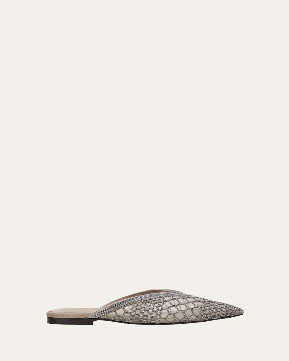 Crystal Net Ballerina Mules