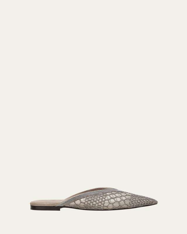 Crystal Net Ballerina Mules