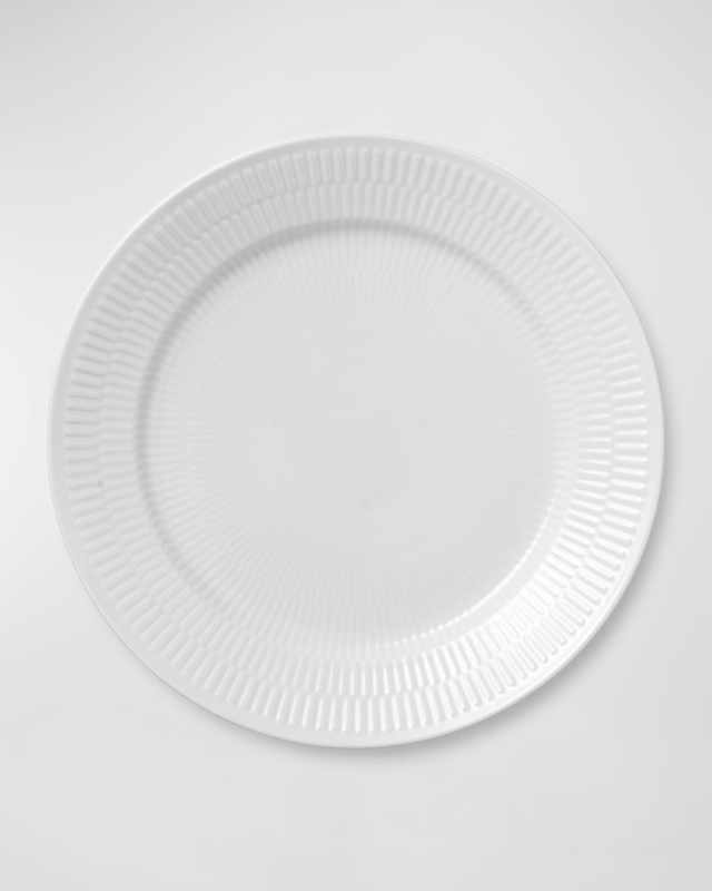 White Fluted Plain Dinner Plate