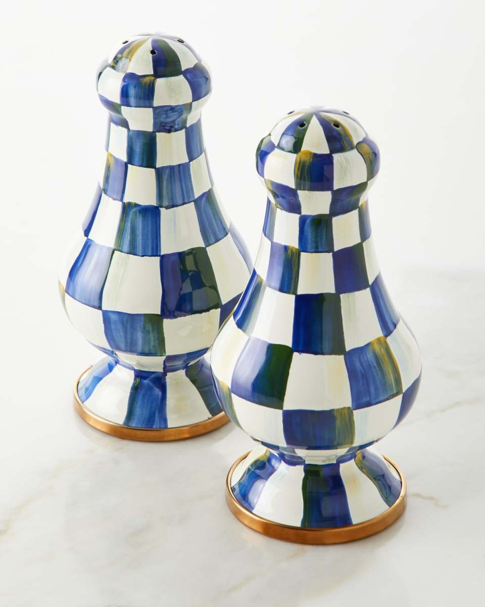 Royal Check Large Salt and Pepper Shakers