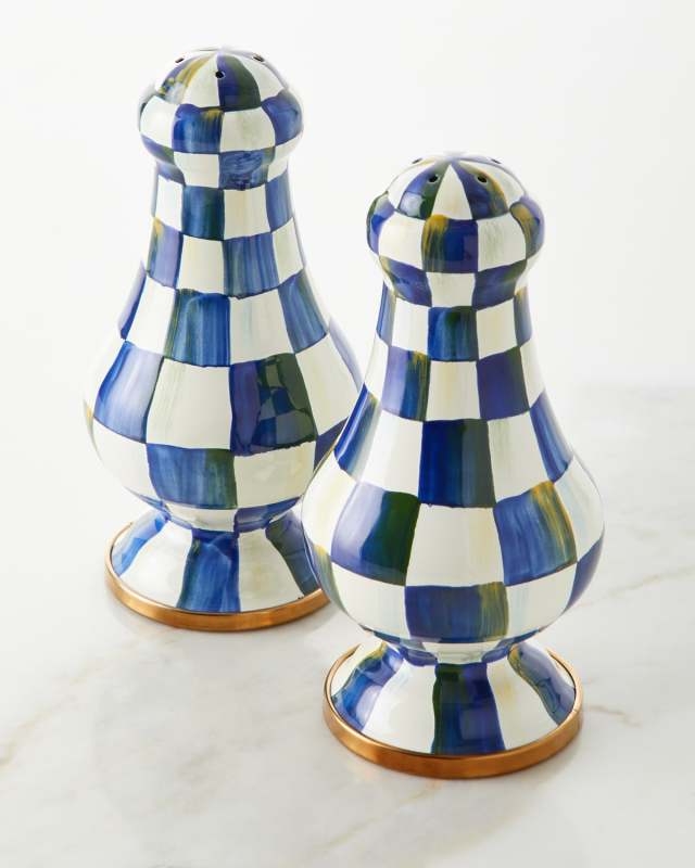 Royal Check Large Salt and Pepper Shakers
