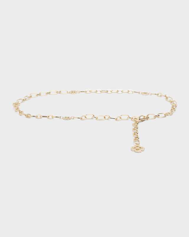 Spade Flower Charm Chain Belt