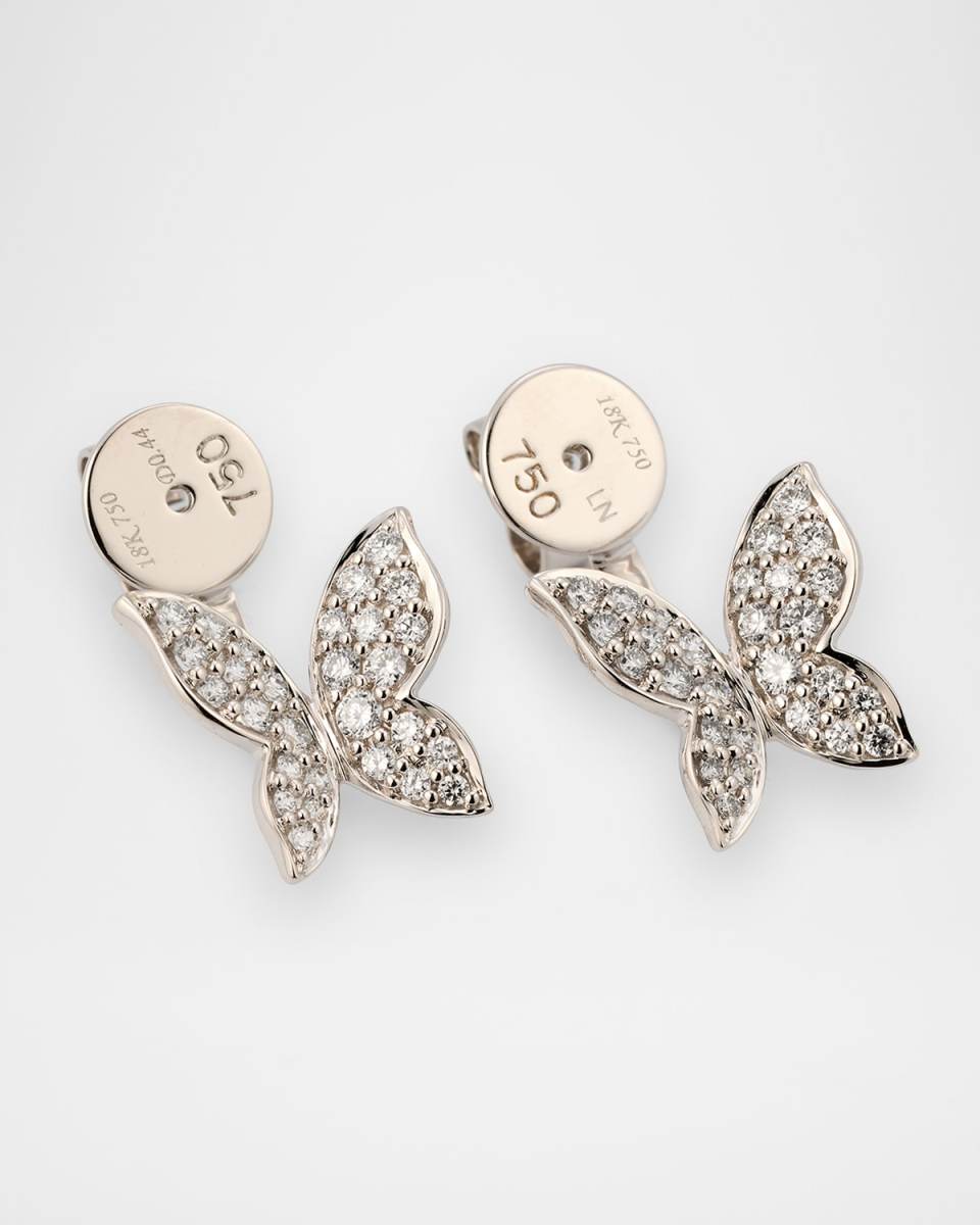 Talisman 18K White Gold Diamond Butterfly Earrings