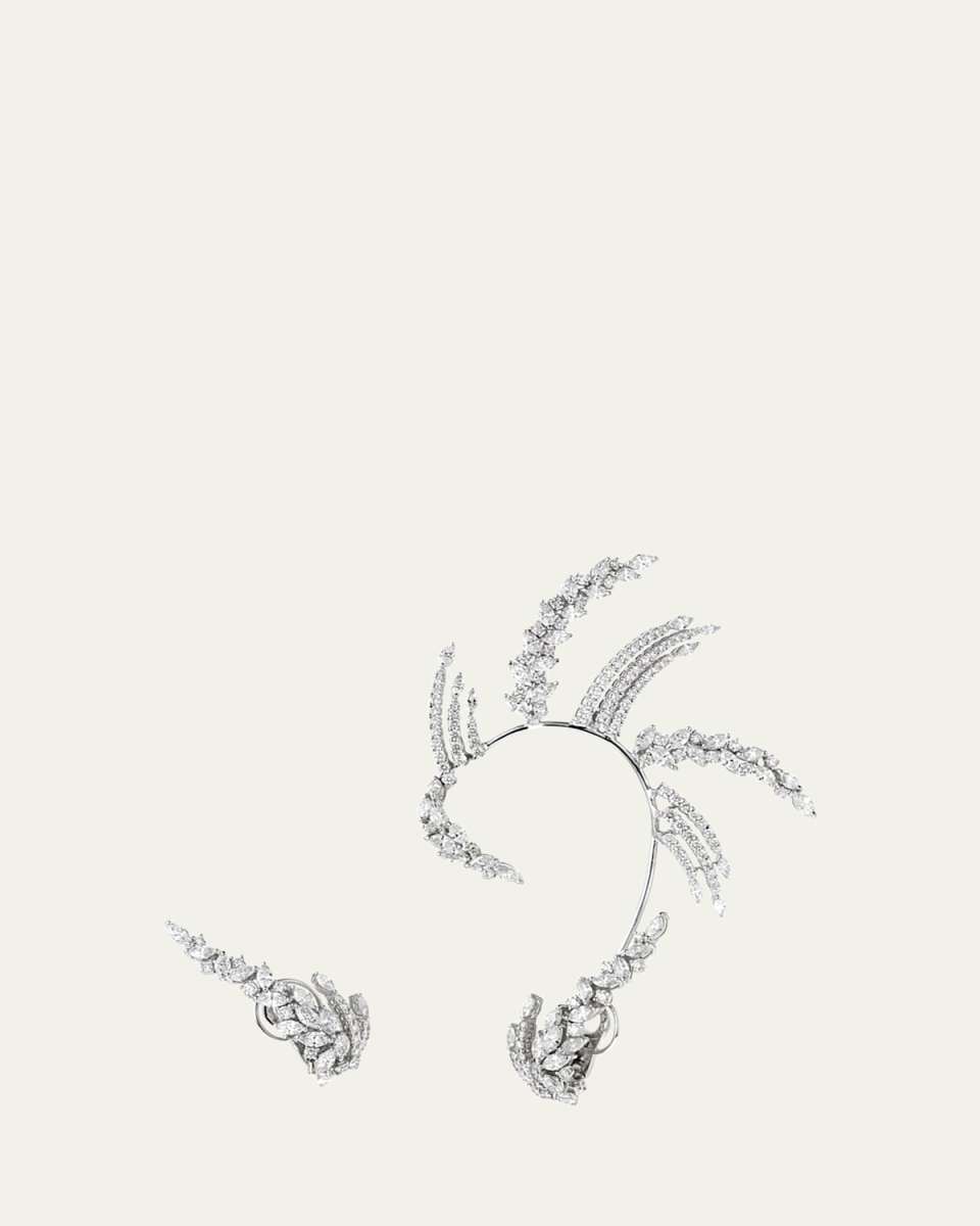 18K White Gold Y-Couture Diamond Clip Earrings