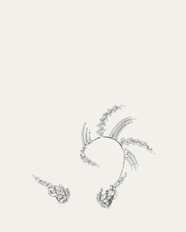 18K White Gold Y-Couture Diamond Clip Earrings