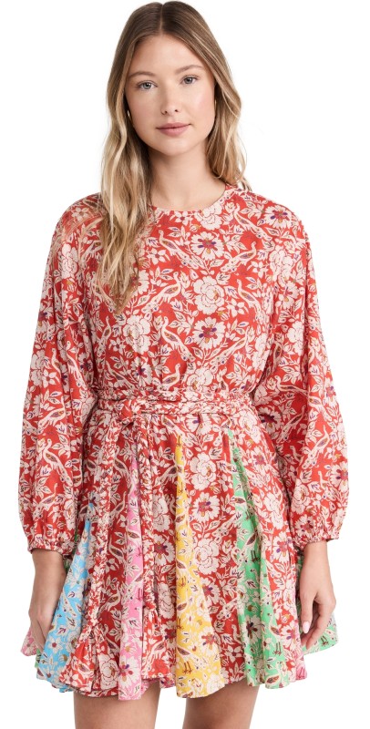 RHODE Ella Dress Multi Bordeaux Plume Grande