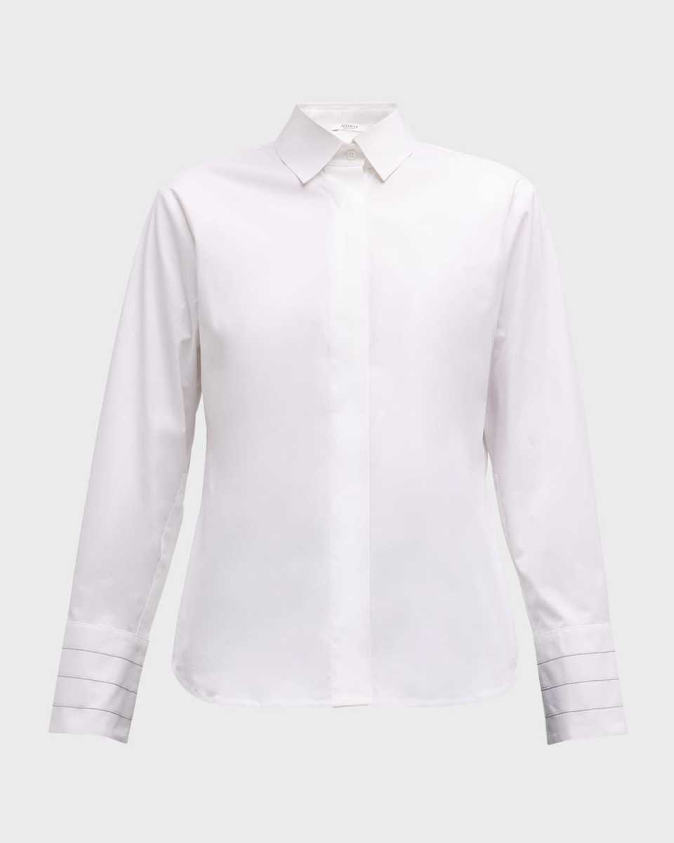 Chain-Trim Cotton Shirt