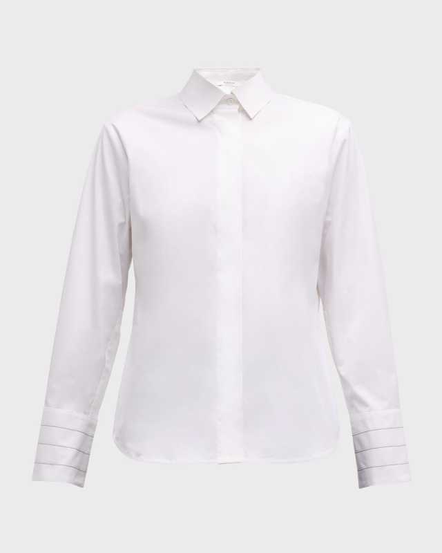 Chain-Trim Cotton Shirt