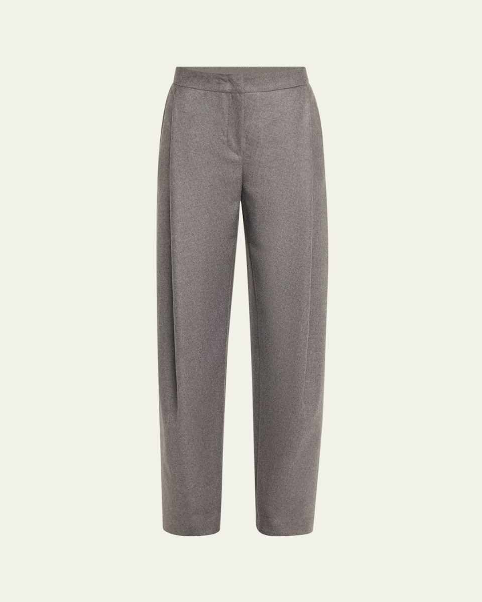 Straight Leg Cashmere Flannel Pants