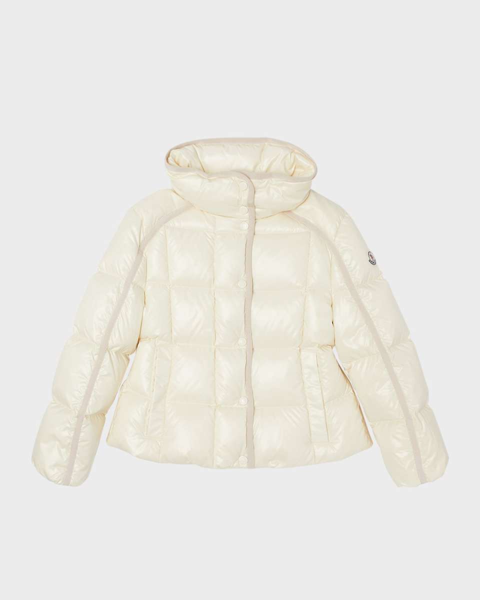 Girl's Sleat Puffer Jacket W/ Contrast Trim, Size 4-