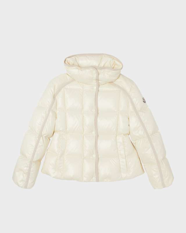 Girl's Sleat Puffer Jacket W/ Contrast Trim, Size 4-