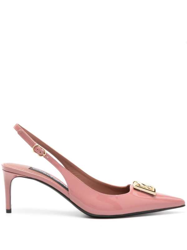 65mm logo-plaque patent pumps