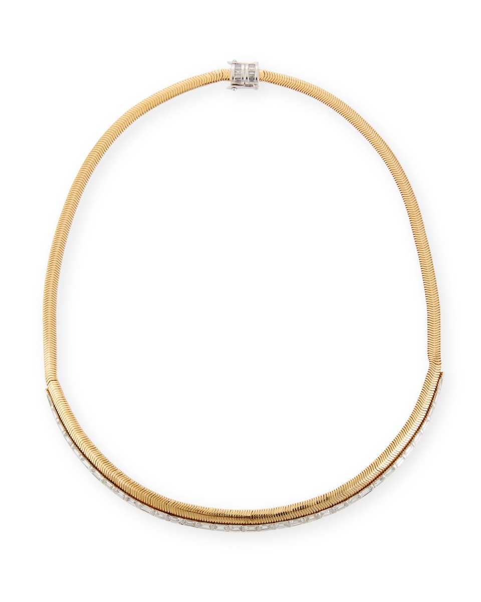 Feelings 18k Gold Baguette Diamond Necklace