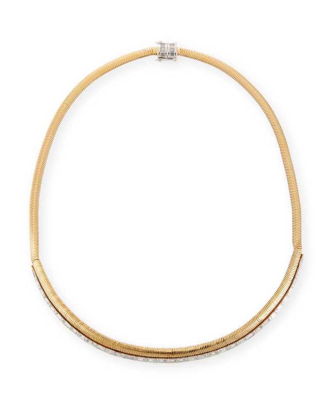 Feelings 18k Gold Baguette Diamond Necklace