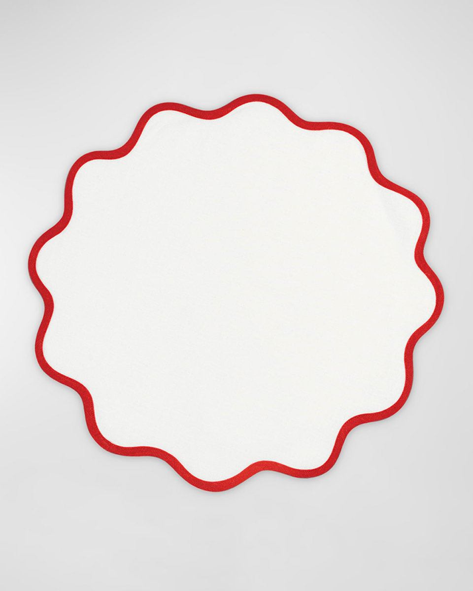 Scallop Edge Circle Placemats, Set of 4