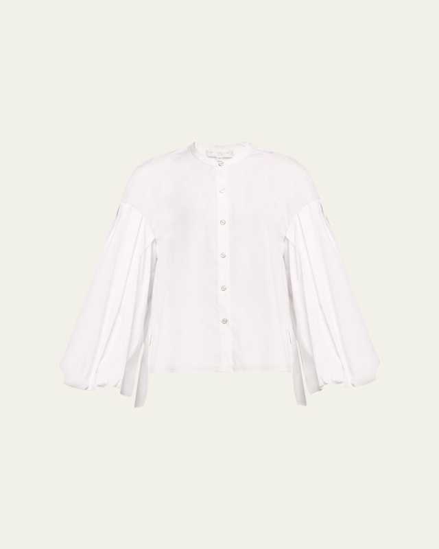 Adler Balloon-Sleeve Cotton Poplin Top