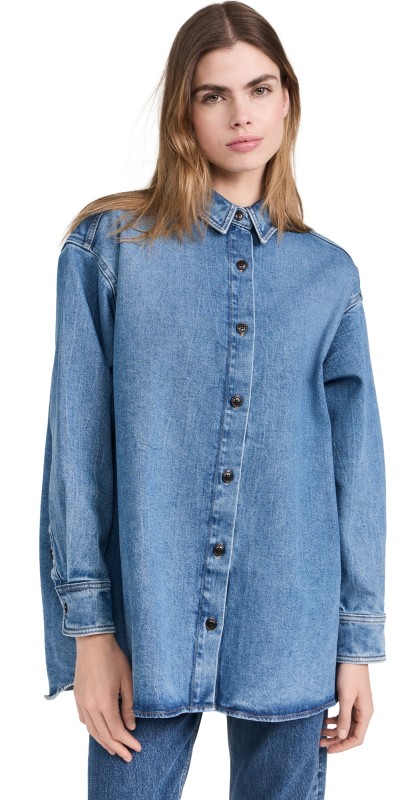 Good American Denim Oversized Shirt Indigo599