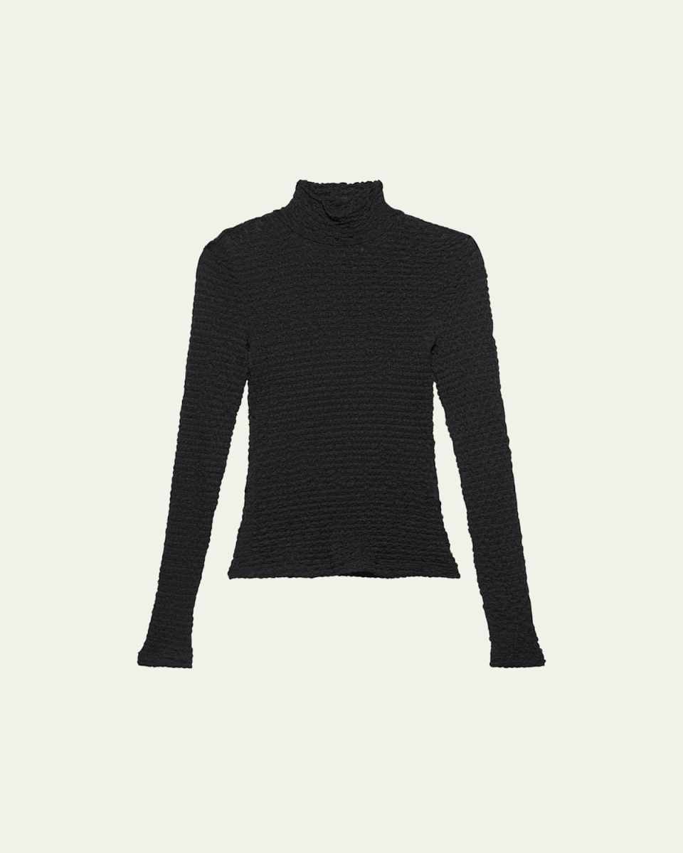 Stretch Mesh Lace Turtleneck