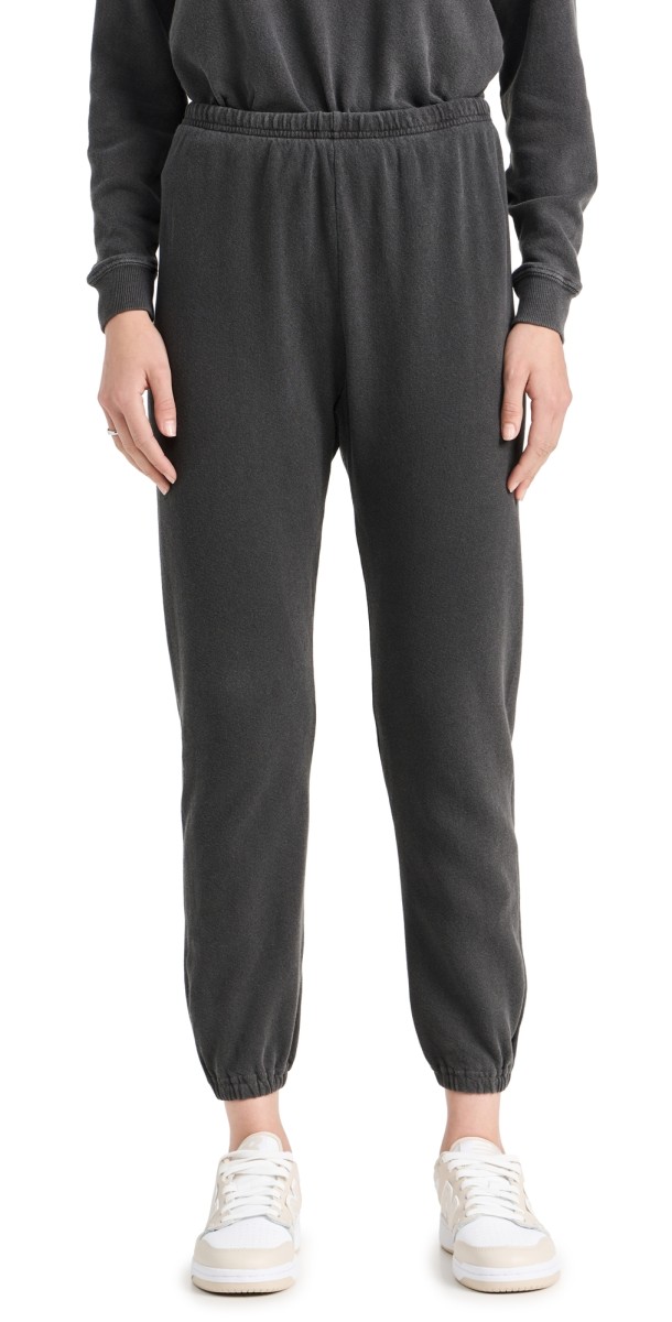 THE GREAT. The Stadium Sweatpants Washed Black