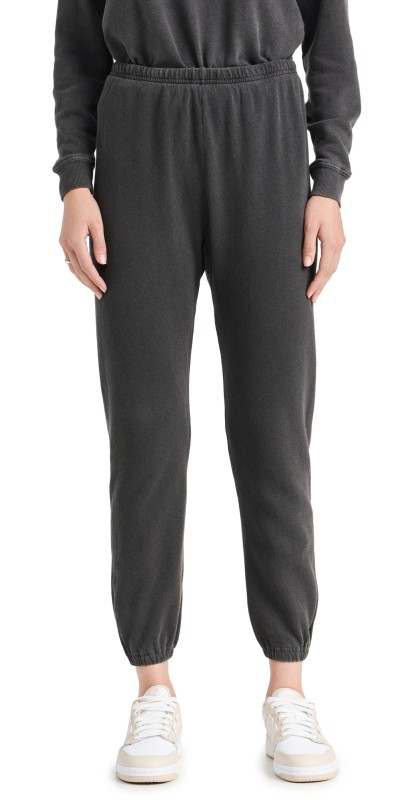 THE GREAT. The Stadium Sweatpants Washed Black