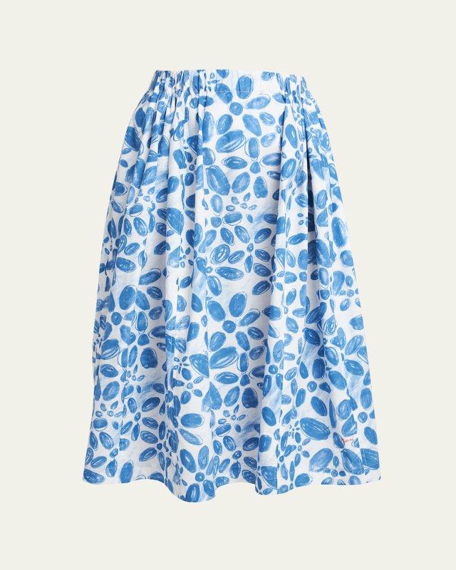 Floral Print Midi Skirt