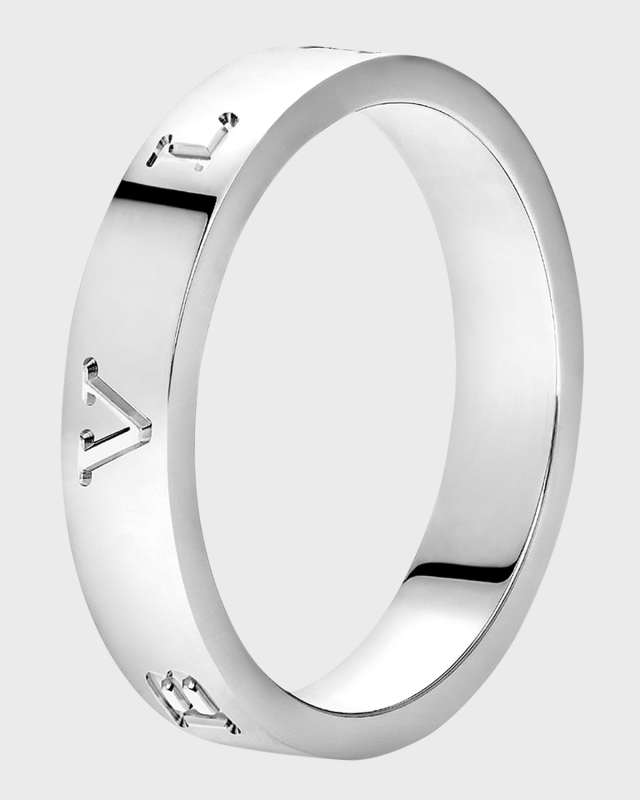 BULGARI BULGARI Plain Band Ring in 18K White Gold, EU 51 / US 5.75
