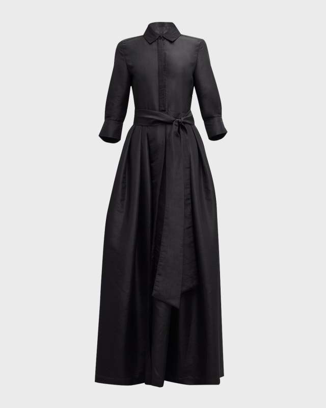 Julip Pleated 3/4-Sleeve Shirt Gown