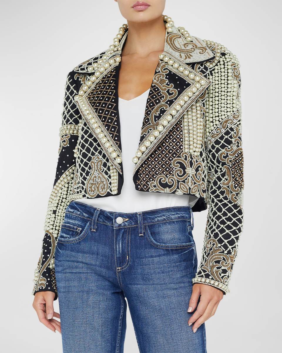 Kya Embellished Cropped Blazer