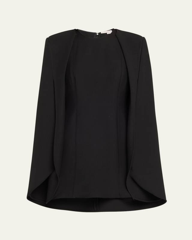 Structured Cape Mini Dress