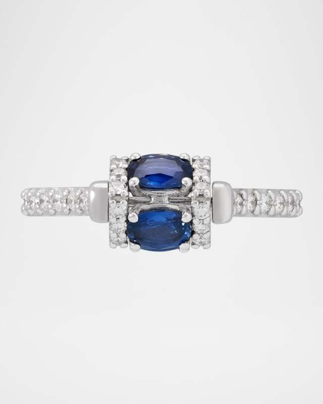 18K White Gold Procida Sapphire and Diamond Ring