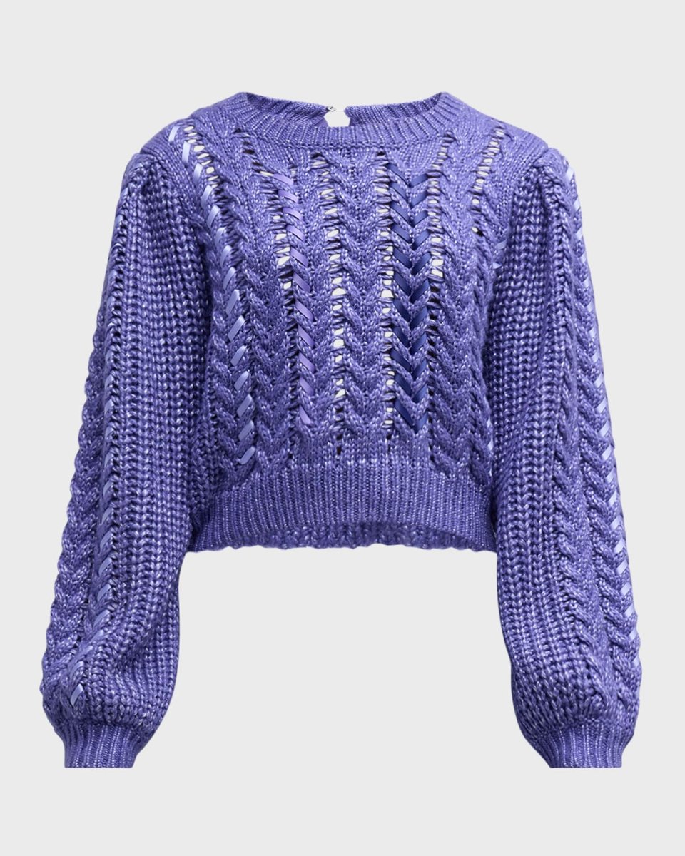 Nayara Ribbon Knit Cropped Sweat