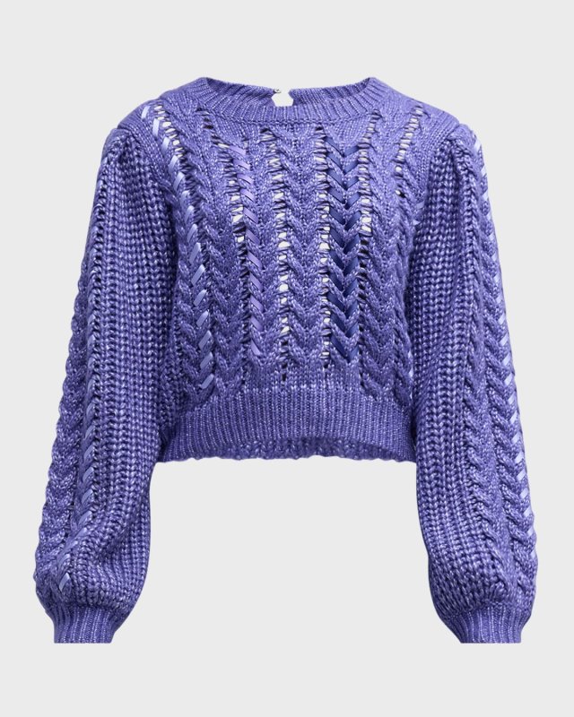 Nayara Ribbon Knit Cropped Sweat