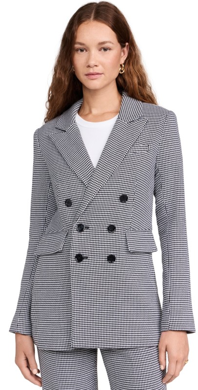 Favorite Daughter The Phoebe Blazer Micro Black/White Houndstooth
