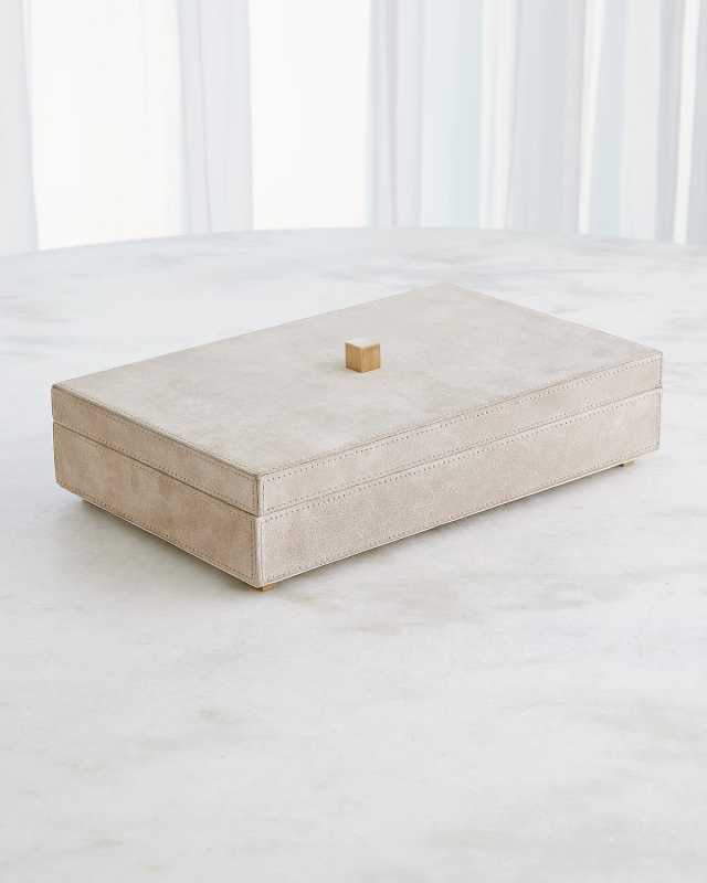 Posh Parchment Suede Box, 16"