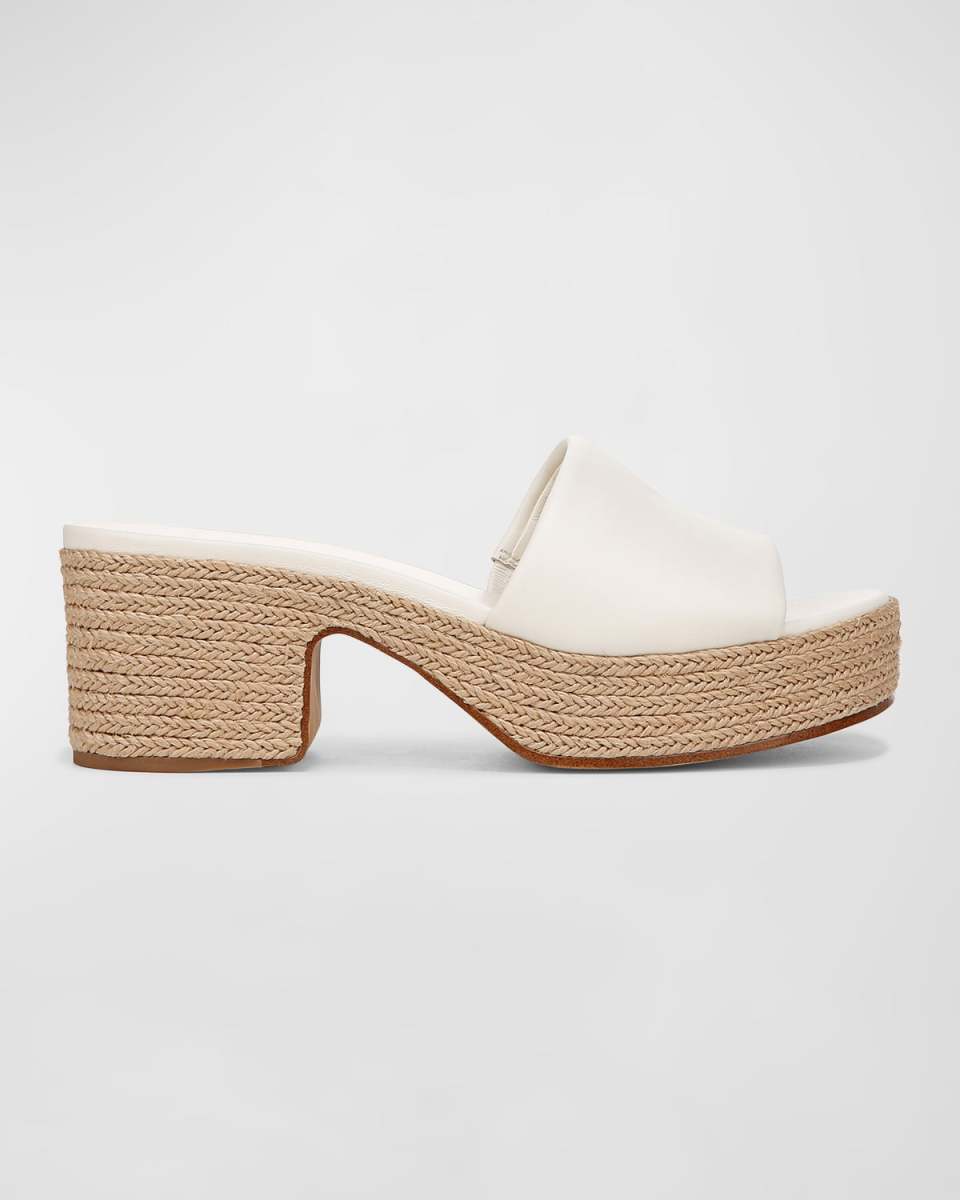 Margo Leather Platform Espadrille Sandals