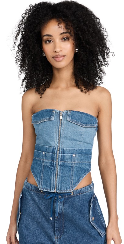 Dion Lee Workwear Denim Corset American Blue/Washed Blue