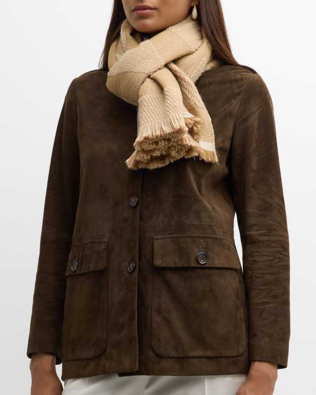 Joice Logo Wool-Blend Stole