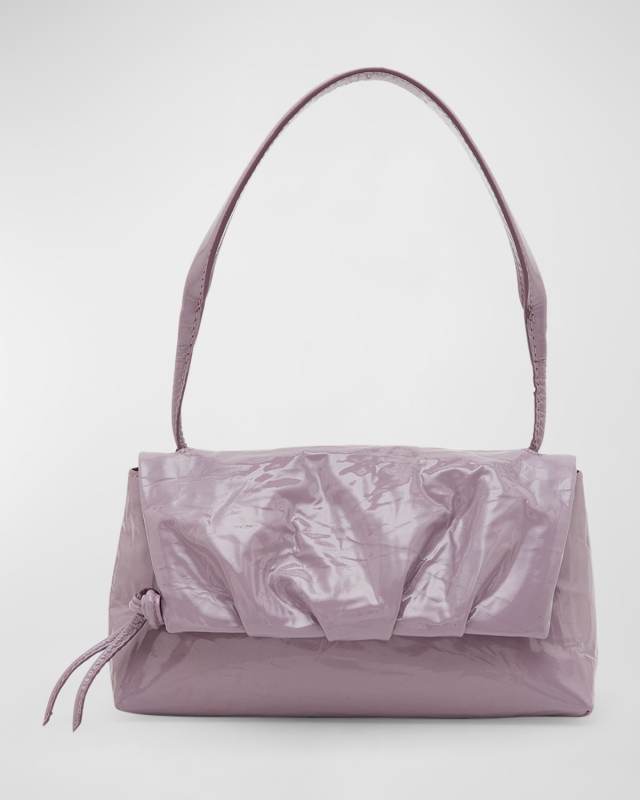 Small Flap Patent Leather Shoulder Bag