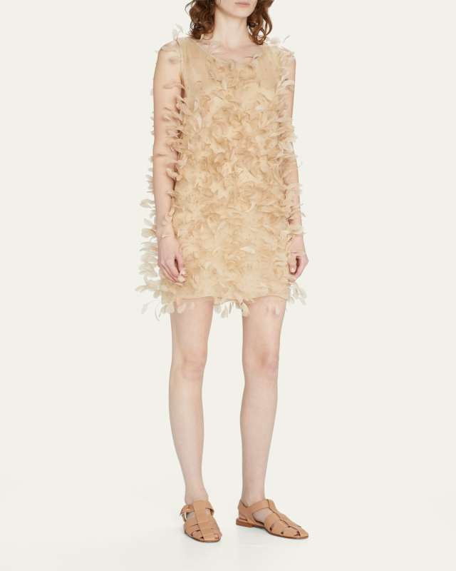 Priamo Feathered Mini Dress