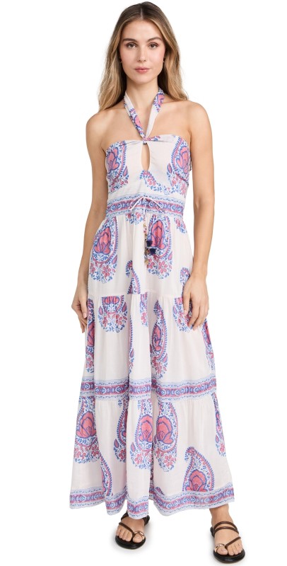 Bell Alex Maxi Dress Blue and Pink Paisley