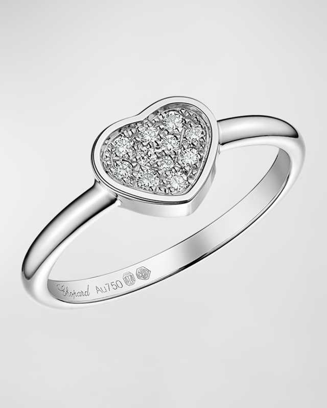Happy Hearts 18K White Gold Diamond Ring