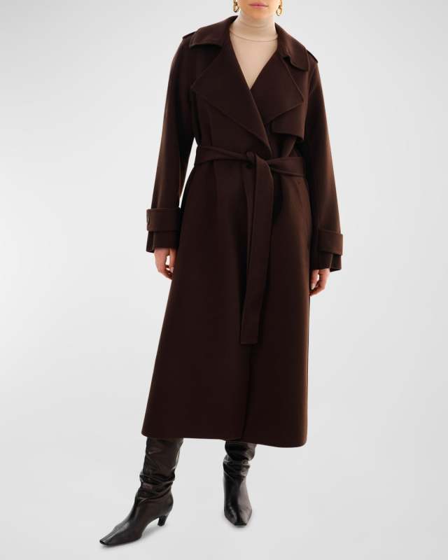 Margaret Double-Face Wool Wrap Trench Coat