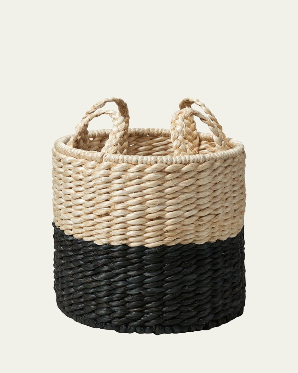 Lubid Black-Dipped Abaca Basket, 20"