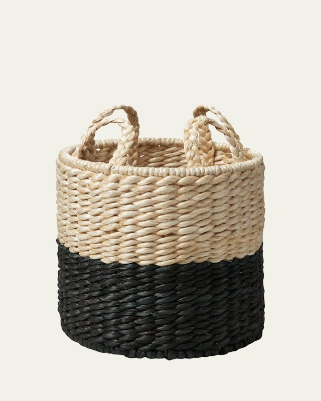 Lubid Black-Dipped Abaca Basket, 20"