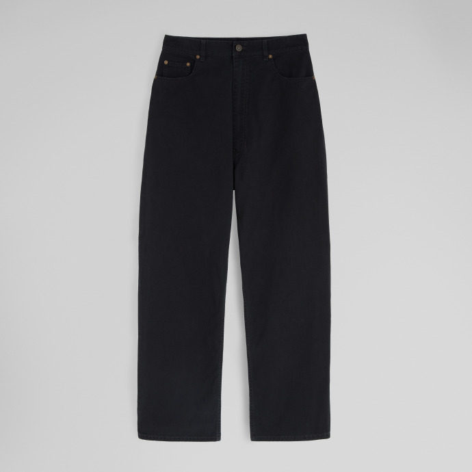 PHOEBE PHILO DROP JEANS in black cotton drill